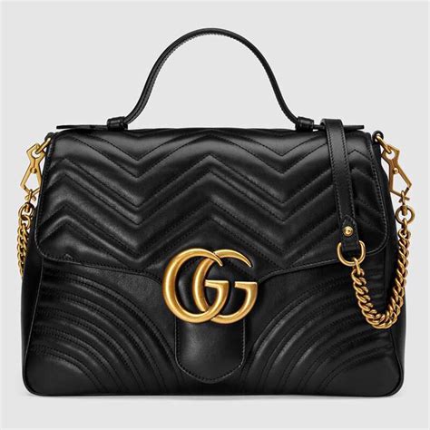 gucci black bags for women|Gucci marmont bag black.